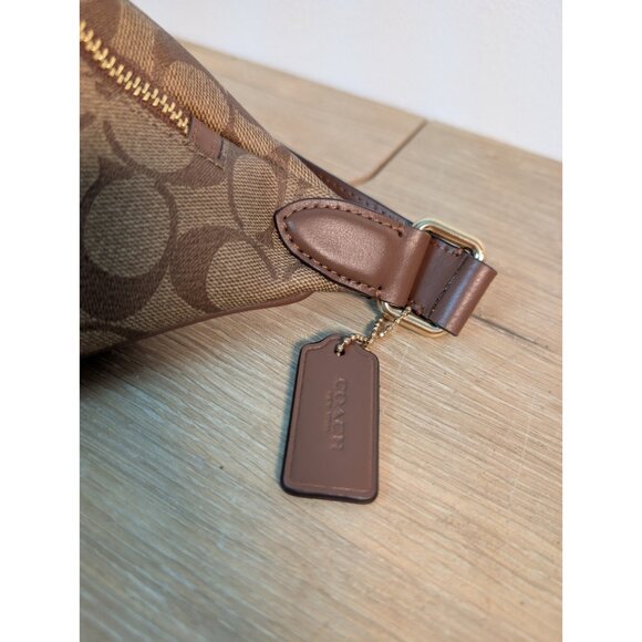 Coach Waist Belt Bag Leather Brown Total Signature Pattern F48740 New NWT Fanny - Picture 4 of 10